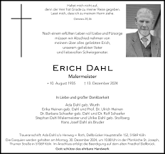 Traueranzeigen von Erich Dahl