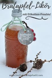 Laden sie etikettenvorlage, drucken und etikettieren sie das etikett auf der flasche. Bratafpel Likor Mit Etikett Zum Download Smillas Wohngefuehl