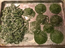 Homemade Spinach Fettuccine And Shrimp Ravioli Pasta