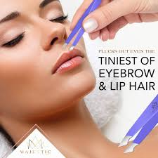 Amazon.com: Majestic Bombay 細尖+ 斜鑷子男女皆宜– 碎裂蜱蟲、面部、眉毛和內生毛髮去除–  鋒利、針鼻、手術鑷子精準的最佳鑷子