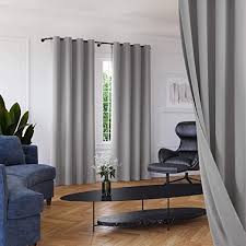 Roff Loff Living Room Curtains Silky Texture Light Gray Blackout Curtains Grommet Top Room Darkening Cu Curtains Living Room Grey Curtains Living Room Lighting