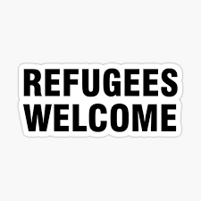 Glossy finish, 12cm aprox planning on buying more than one sticker? Refugees Welcome Stickers Redbubble