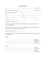 golf cart bill of sale form free printable legal forms
