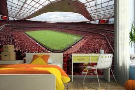 Interior Design Arsenal Emirates Stadium Wallpaper Murals For Boys Bedroom With Stu Wallpaper Design For Bedroom Wallpaper Walls Bedroom Bedroom Wallpaper Red