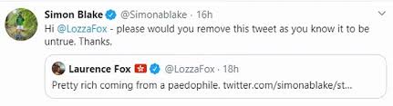 · view on twitter · analyse · twitter web app. Laurence Fox Says Paedophile Is A Meaningless Insult Daily Mail Online