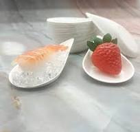 Leaf Shape Dia101.5*50.6mm Disposable Small Plate Compostable Sugarcane  Bagasse Pulp Mini Sauce Cake Dessert Tray