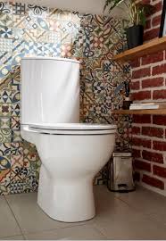 Une Belle Idees Deco Recouvrir Les Mur Des Toilettes Avec Des Mini Carreaux De Ciment Associe A La Brique Ancienne Toilettes Wc A Poser Relooking Toilettes