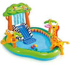intex inflatable jungle play center with water slide and sprayer walmart com inflatable pool baby pool inflatable swimming pool