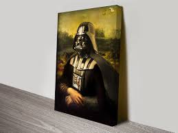 Mona Lisa Darth Vader Canvas Print Star War Art Wall Art Australia Star Wars Art Star Wars Wall Art Star Wars Canvas Print