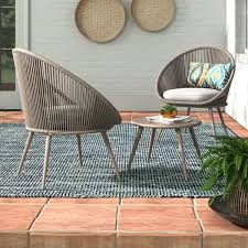 4.7 out of 5 stars. Adela Patio Rope 3 Piece Bistro Set With Cushions Reviews Joss Main Bistro Table Outdoor Rattan Dining Table 3 Piece Bistro Set