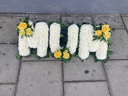 Maybe you would like to learn more about one of these? Mum Funeral Flowers Tribute White Based With Yellow Rose Sprays And Foliage Edge Funeral Flowers Funeral Floral Arrangements Funeral Floral