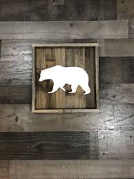 Rustic Bear Cutout Reclaimed Wood Wall Art Bear Wall Decor Etsy Rustic Bear Reclaimed Wood Wall Art Mountain Wood Art