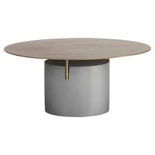 Shop for sunpan 'mixt' devons rustic concrete round coffee table. Sunpan Dolores 35 5 Modern Metal Coffee Table With Concrete Base In Gray 103444