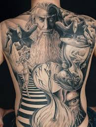 Black Grey Tattoo Book Wizard Tattoo Lord Of The Rings Tattoo Time Tattoos