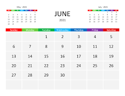 There are then 190 days left in 2021. Calendar For June 2021 Free Calendar Su