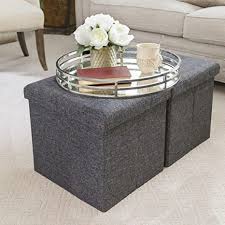 For storage and display, choose a spacious cocktail ottoman and use it in lieu of a coffee table. Seville Classics Foldable Storage Ottoman Footrest Toy Box Coffee Table Chest Trunk Seat Stool 2 Pack Modern Gray Buy Online At Best Price In Uae Amazon Ae