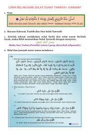 Sembahyang sunat tarawih ditunaikan seperti solat sunat biasa, iaitu dua rakaat satu salam, kemudiannya diulangi lagi sehingga genap rakaat yang dikehendaki. Bingkisan Nota Panduan Ramadan Smekg Flip Ebook Pages 1 21 Anyflip Anyflip