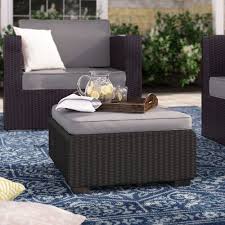 Lyall Loveseat With Cushion In 2020 Outdoor Ottomans Traditional Patio Furniture Patio Ottoman