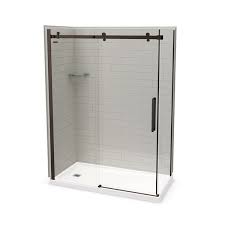 All of these corner shower kits are easy to install, easy to customize and easy to maintain — they can 51 x 28 x 42. Maax Utile Corner Shower Kit With Left Drain 60 In X 32 In X 84 In Soft Grey Dark Bronze 5 Piece Rona