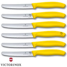 Maybe you would like to learn more about one of these? Victorinox Steak Knives Set Of 6 Ergonomic Serrated Round Tip Yellow Colour Save Victorinox