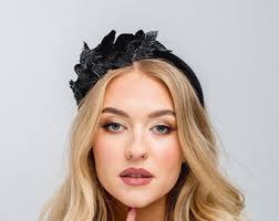 Velvet Black Padded Headband, Luxury Accessory for a Stylish Lady, Super  Soft Hair Accessory With Crystals Headband, Casual Headpiece