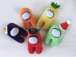 Among Us Plush Crewmate Crochet Toy 7 Inches Gamer Gift Among Us Inspired Handmade Stuffed Toys Handmade Gifts Baby Plush Toys