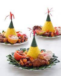 Turmeric Rice Nasi Tumpeng By Indochine Kitchen Malay Food Food Drink Food Presentation