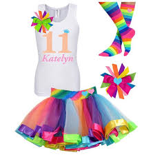 Birthday Outfits For 11 Year Olds 11th Birthday Shirt Tween Birthday Girl Shirt Neon Shirt Etsy Rainbow Tutu Rainbow Outfit Girls Party Outfits