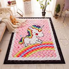 Cute Rainbow Unicorn Thick Rug Pink Girls Bedroom Decor Unicorn Bedroom Decor Unicorn Room Decor
