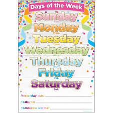Smart Poly Confetti Days Of The Week Chart 10ct