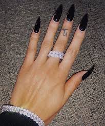 After all, women have been adding artificial length to their nails since the days of ancient egypt. Image May Contain One Or More People Ring And Closeup Almond Acrylic Nails Black Acrylic Nails Edgy Nails