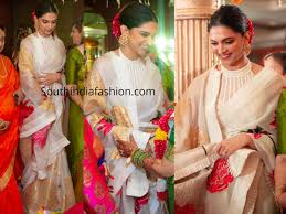 Deepika Padukone At Her Cousin S Wedding South India Fashion Bridal Blouse Designs Saree Jacket Designs Deepika Padukone Saree