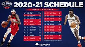 The pelicans of the western conference record 1 win & 7 defeats while the eastern. New Orleans Pelicans Announce First Half Of 2020 2021 Regular Season Schedule Presented By Seatgeek New Orleans Pelicans