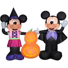 Made from light weight durable. Gemmy Airblown Mickey And Minnie W Pumpkins Scene Disney 4 5 Ft Tall Multicolored Target