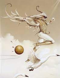 michael parks artist don t know what the title is but the swan king would be perfect art surreal art park art