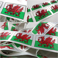 The welsh dragon is a heraldic symbol that appears on the national flag of wales. Welsh Red Dragon Flag Ribbon Wales 25mm 35mm Berisfords Satin Per Metre