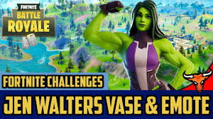 Fortnite's 'boogie down' emote is now available for everyone to get their hands on. Emote As Jennifer Walters After Smashing Vases Location Guide Fortnite Battle Royale Youtube