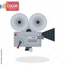 Movie videao camera color vector icon. Flat design Stock Vector | Adobe  Stock