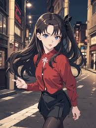 AI Art: Rin Tohsaka walking night by @Daniel Gallardo Escobedo (NMPDAGA53)  | PixAI