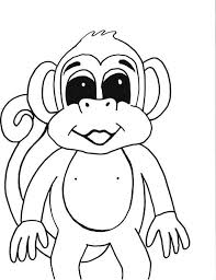 Monkey Printable Coloring Page Printable Kids Coloring Instant Download Black White Art Handmade Hand Drawn Cartoon Monkey Monkey Coloring Pages Coloring Pages Printable Coloring Pages
