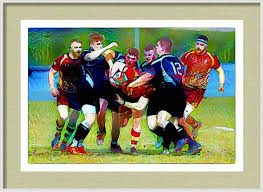 Rugby Watercolour Rugby Art Drawing Prints Rugby Players