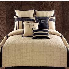 8 piece oversize sage green / dark beige / brown tropical palm tree embroidered luxury comforter set queen size bedding 94x92. Navy Blue And Beige Comforter Sets Novocom Top