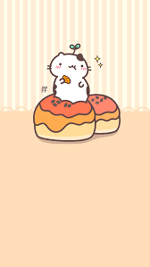 Cat Eating Something Kawaii Wallpaper Cute Doodle Art Kawaii Drawings
