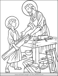 Your purchase helps continue our efforts in creating free high quality catholic themed coloring pages for everyone to enjoy. Saint Joseph Jesus Workshop Coloring Page Thecatholickid Com