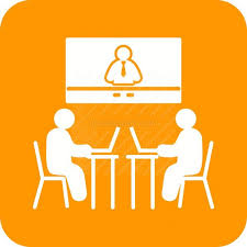 video conference flat round corner icon iconbunny video conference flat round corner icon