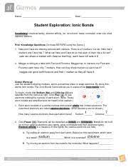 Sodium is a soft, silvery metal that reacts violently : Gizmos Ionic Bonds Lab Pdf Katerina Shukhat Name Date Student Exploration Ionic Bonds Vocabulary Chemical Family Electron Affinity Ion Ionic Bond Course Hero