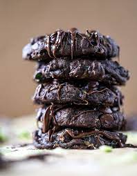 Fudgy Double Chocolate Zucchini Cookies With Sea Salt Recipe Chocolate Zucchini Cookies Zucchini Cookies Zucchini Cookie Recipes