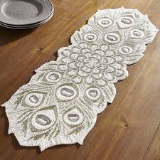 Beaded White Peacock Table Runner Pier 1 Imports Table Runners Linen Table Runner Quilted Table Runners