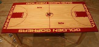 Gym floor coffee table reclaimed maple basketball custom. Coffee Table Made To Look Like My Favorite Basketball Team S Court Pretty Cool Sports Man Cave Kids Sports Room Man Cave Diy
