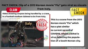 Check out 감기 the flu korean movie official website and facebook page! Fact Check Clip Of A 2013 Korean Movie Flu Gets Viral As Visuals From Italy Factcrescendo Sri Lanka English